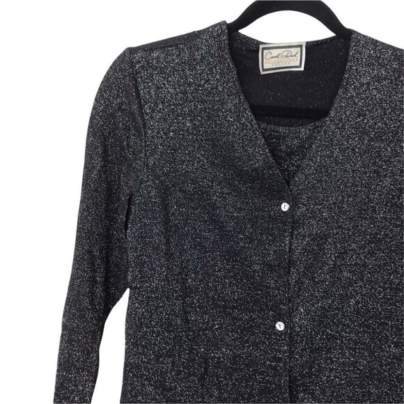 CARROLL REED Sparkle Black Layered Cardigan - Picture 10 of 14